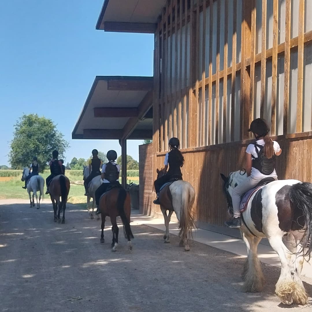 Passeggiata a cavallo dei bambini presso il Circolo Ippico Tara