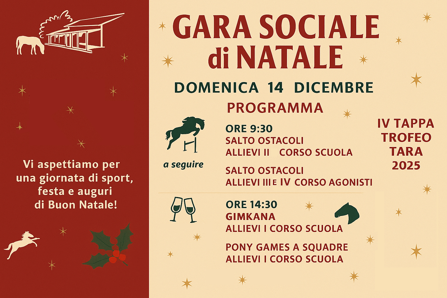 Gara Sociale di Natale – Domenica 14 Dicembre 2025